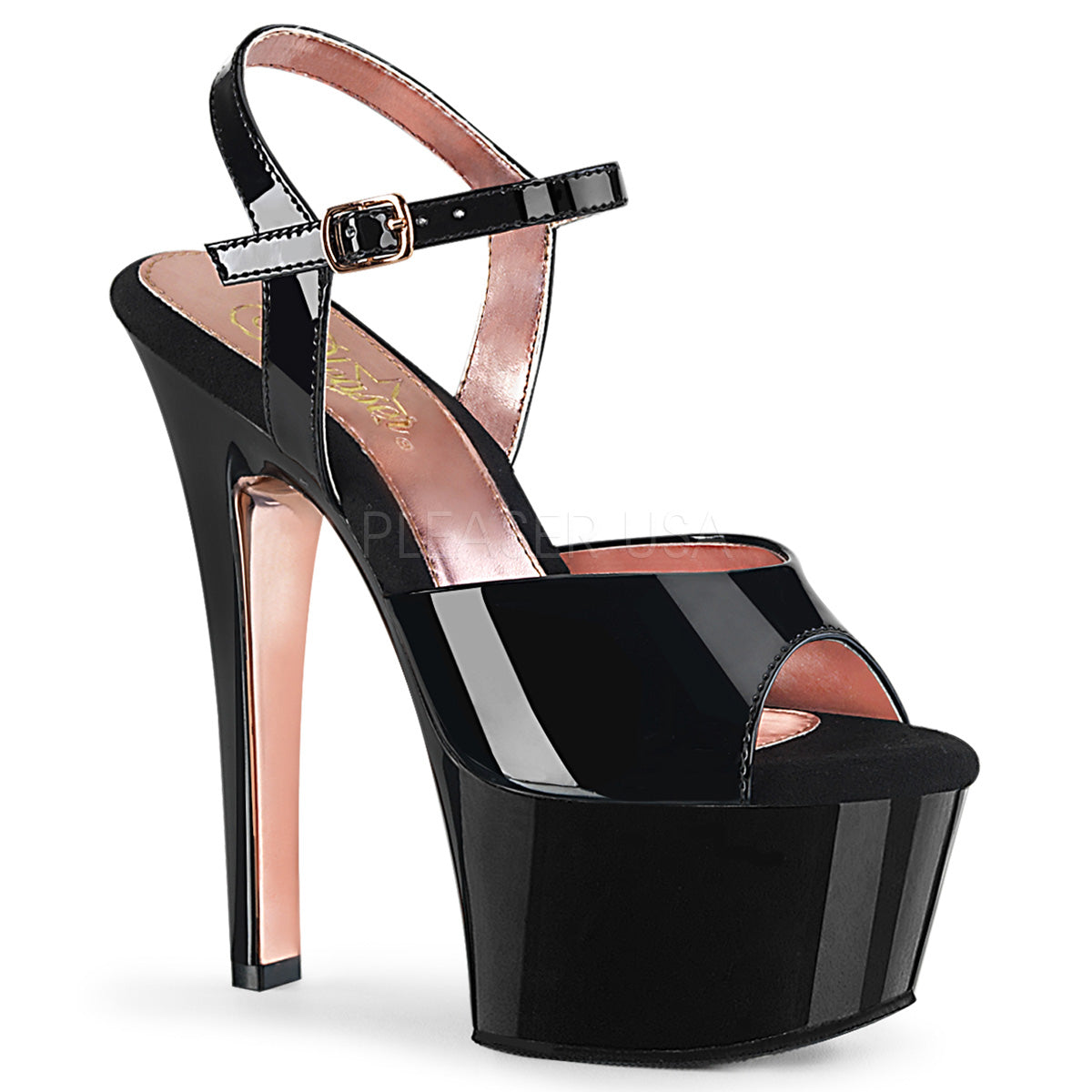 Black and rose gold hotsell high heels