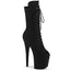 Flamingo-1051FS Black Faux Suede, 8" Heels