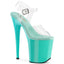 Flamingo-808 Clear/Aqua, 8" Heels