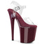 Flamingo-808 Clear/Burgundy, 8" Heels