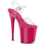 Flamingo-808 Clear/Hot Pink, 8" Heels