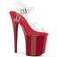 Flamingo-808 Clear/Red, 8" Heels