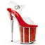 Flamingo-808G Clear / Red Glitter, 8" Heels