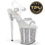 Flamingo-808PREM-STNG Clear TPU/Silver Glitter Inserts, 8" Heels