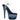 Adore-708SS Clear/Black-Blue Multi Glitter, 7" Heel