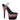 Adore-708SS Clear/Black-Pink Multi Glitter, 7" Heel