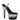 Adore-708SS Clear/Black-Silver Multi Glitter, 7" Heel