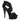 Delight-669 Black Elastic Band-Faux Leather, 6" Heels