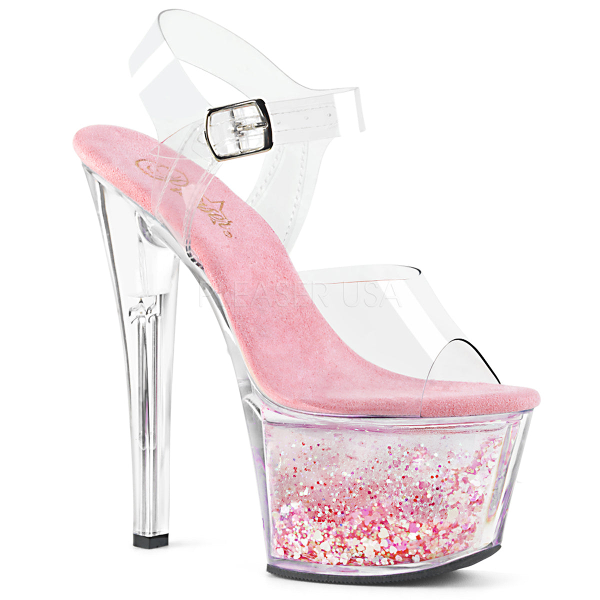 Glitter perspex sale heels